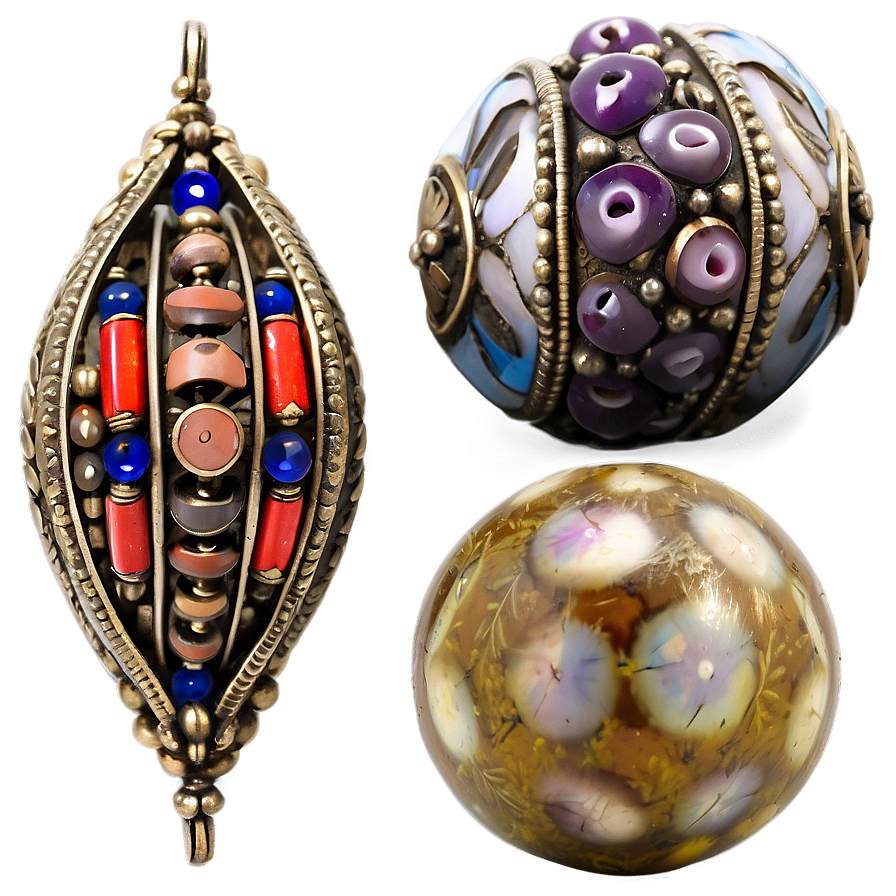 Antique Bead Collection Png Sot7 PNG image