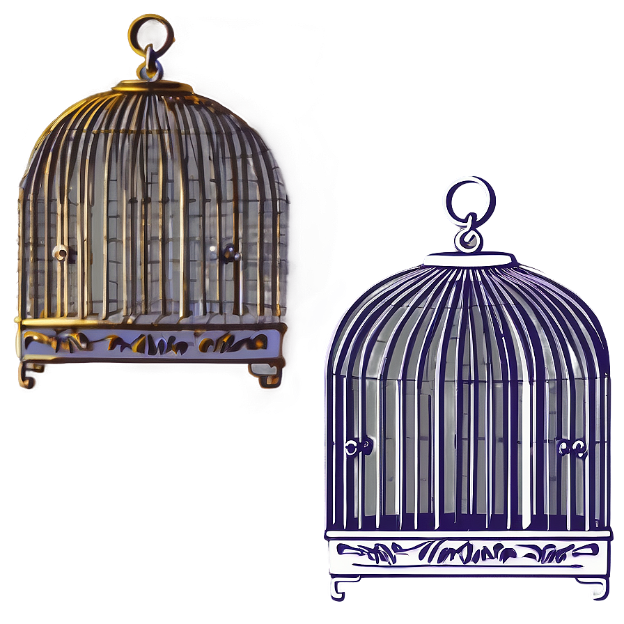 Antique Bird Cage Illustration Png 06122024 PNG image