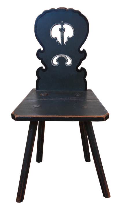 Antique Blue Wooden Chair PNG image