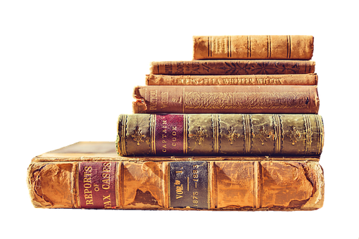 Antique Books Stacked PNG image