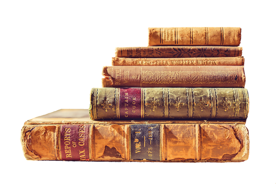 Antique Books Stacked PNG image