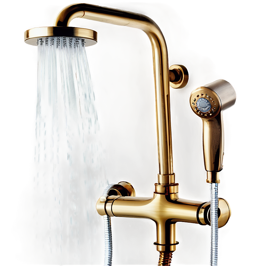 Antique Brass Shower Fixtures Png 05232024 PNG image