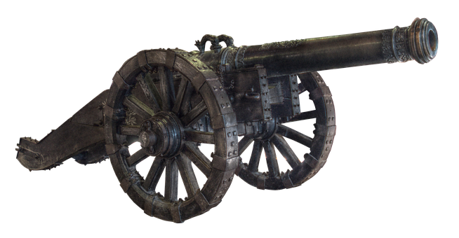 Antique_ Cannon_ Isolated_on_ Black_ Background PNG image