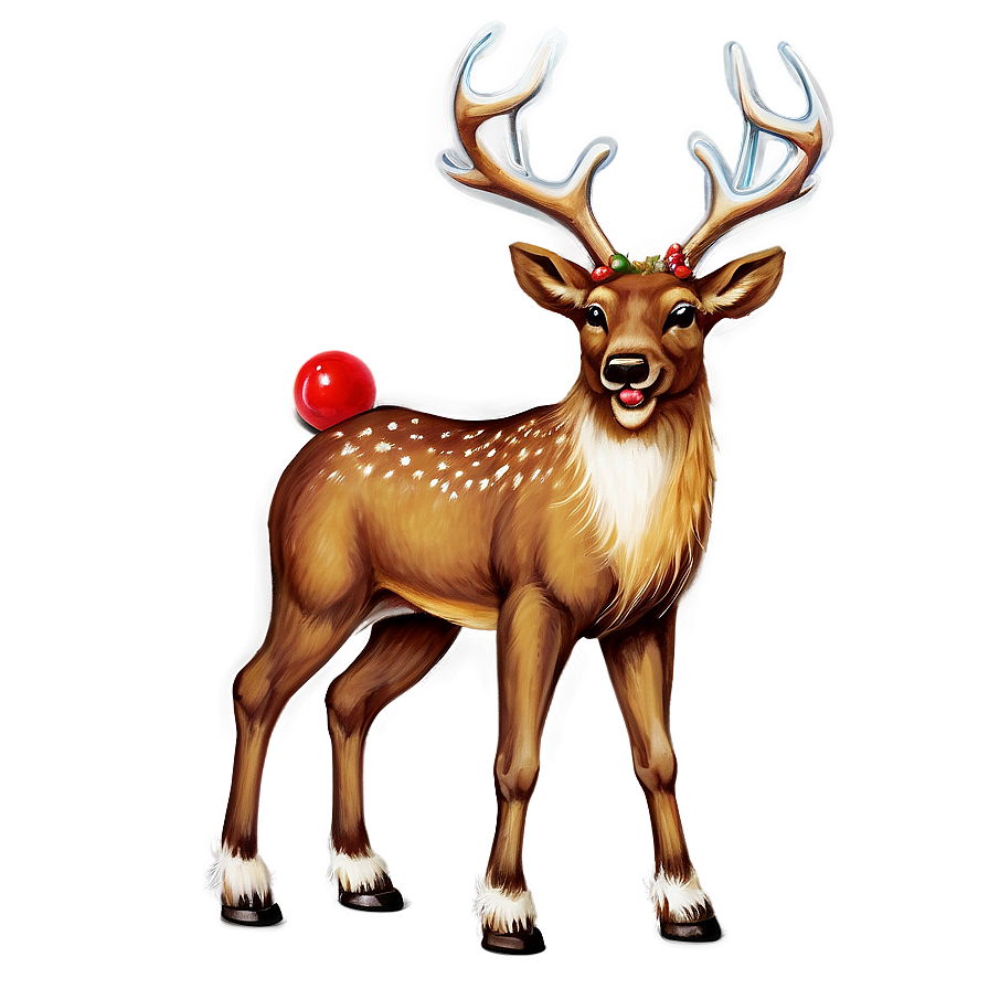 Antique Christmas Reindeer Png 06252024 PNG image