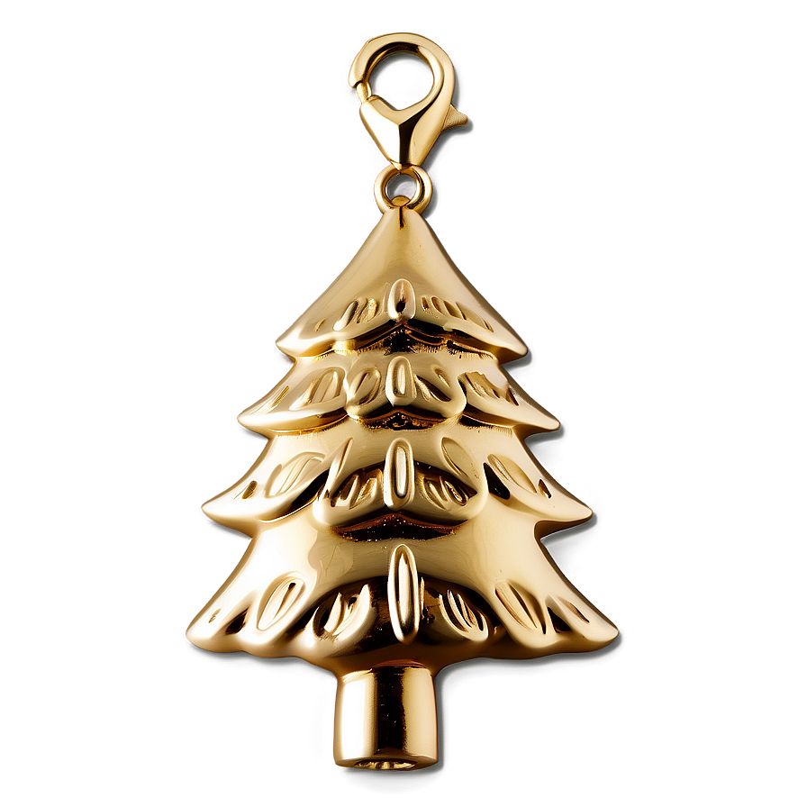 Antique Gold Christmas Tree Charm Png 38 PNG image