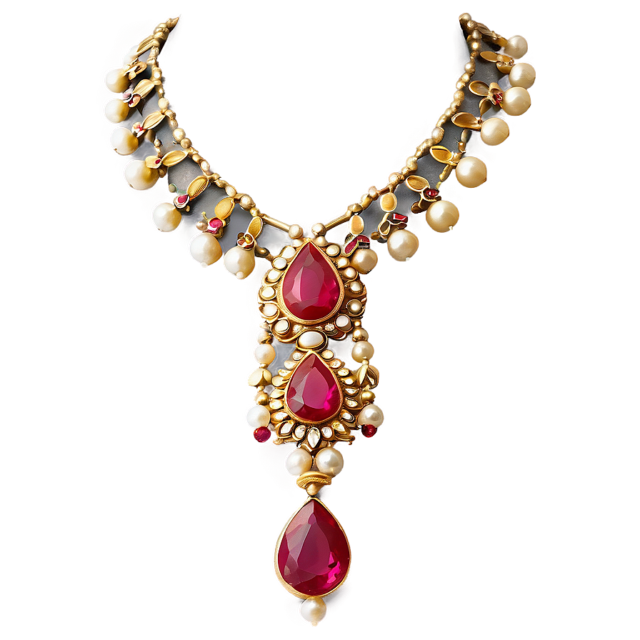 Antique Gold Necklace Png 06122024 PNG image