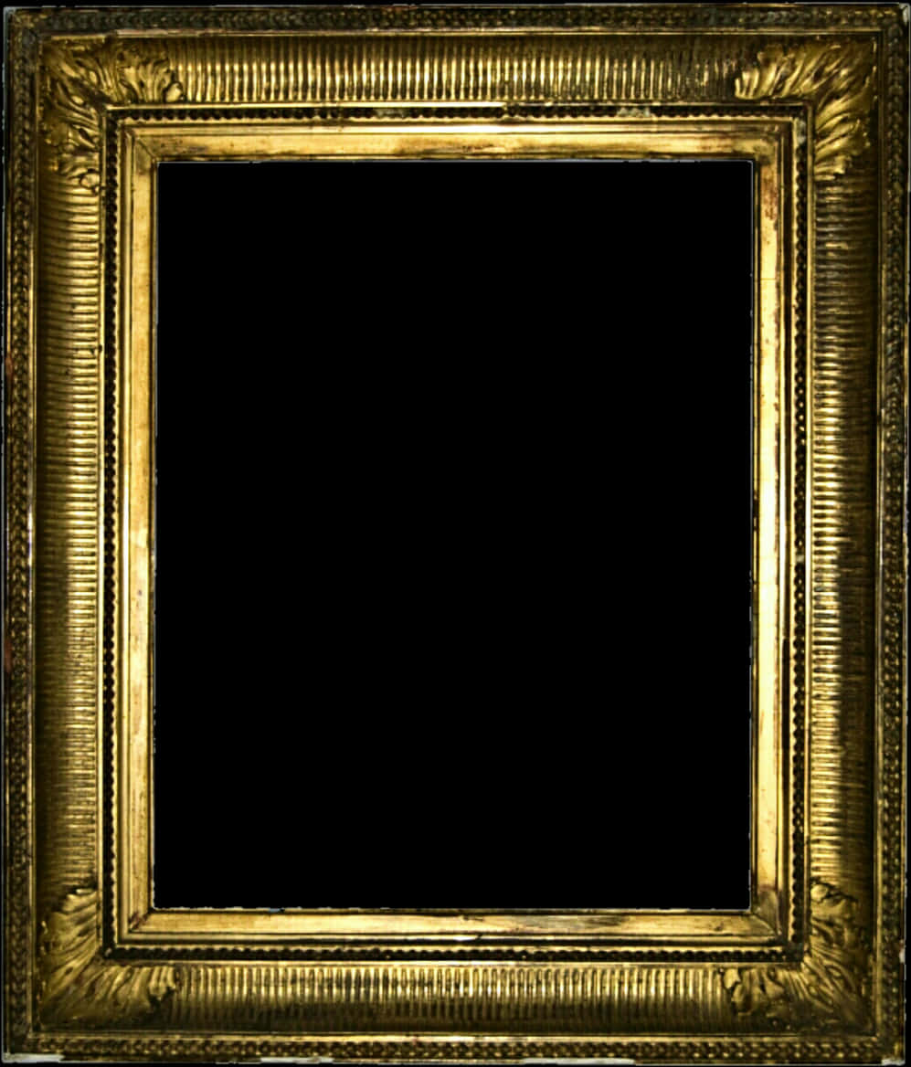 Antique Golden Picture Frame PNG image