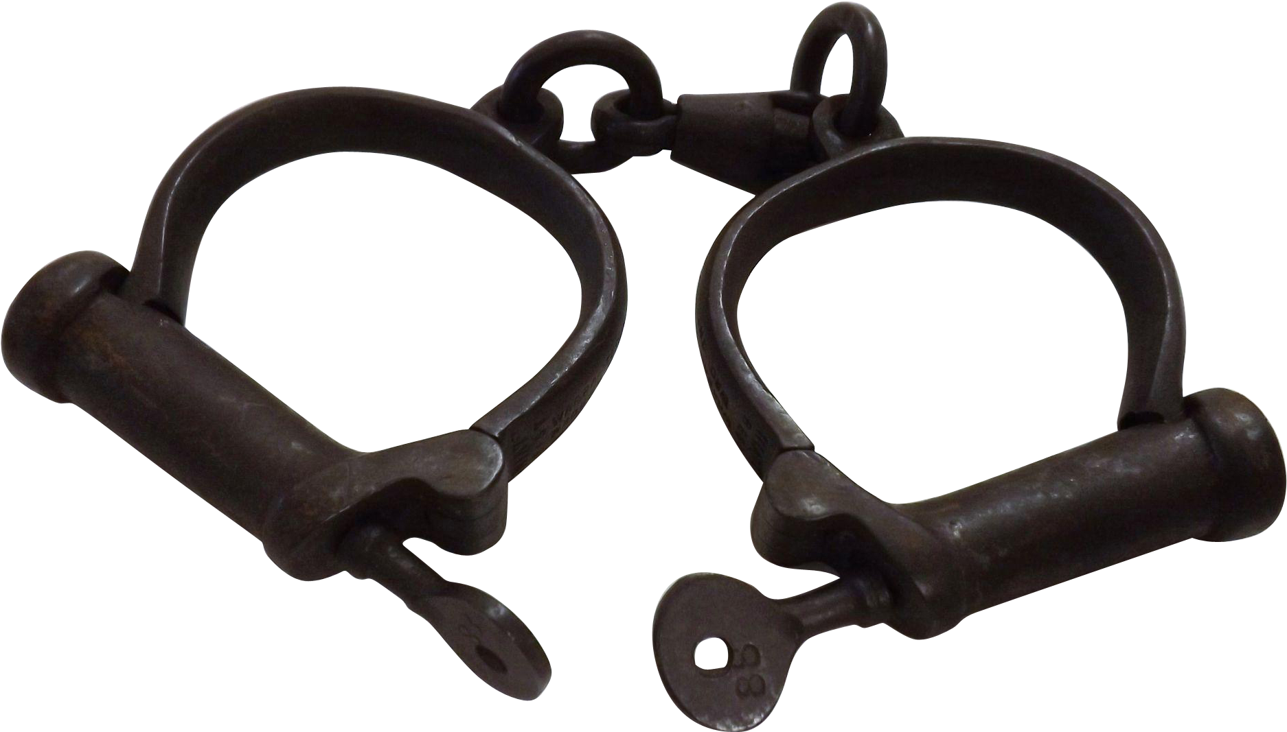 Antique Handcuffswith Key PNG image