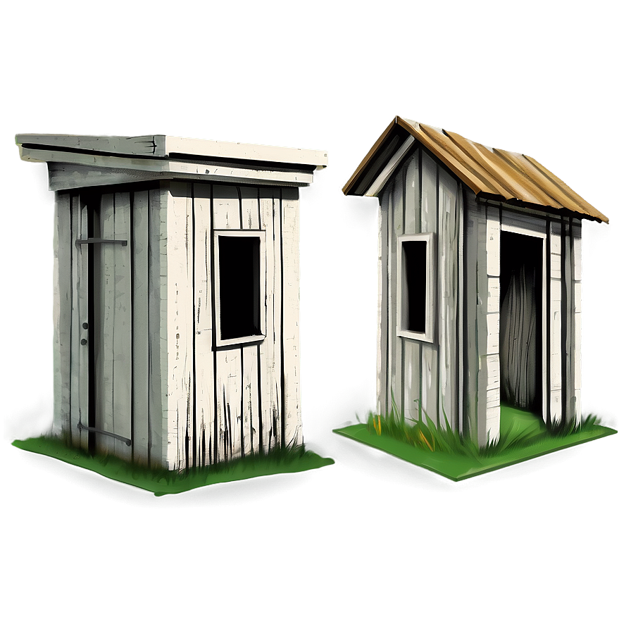 Antique Outhouse Sketch Png 1 PNG image