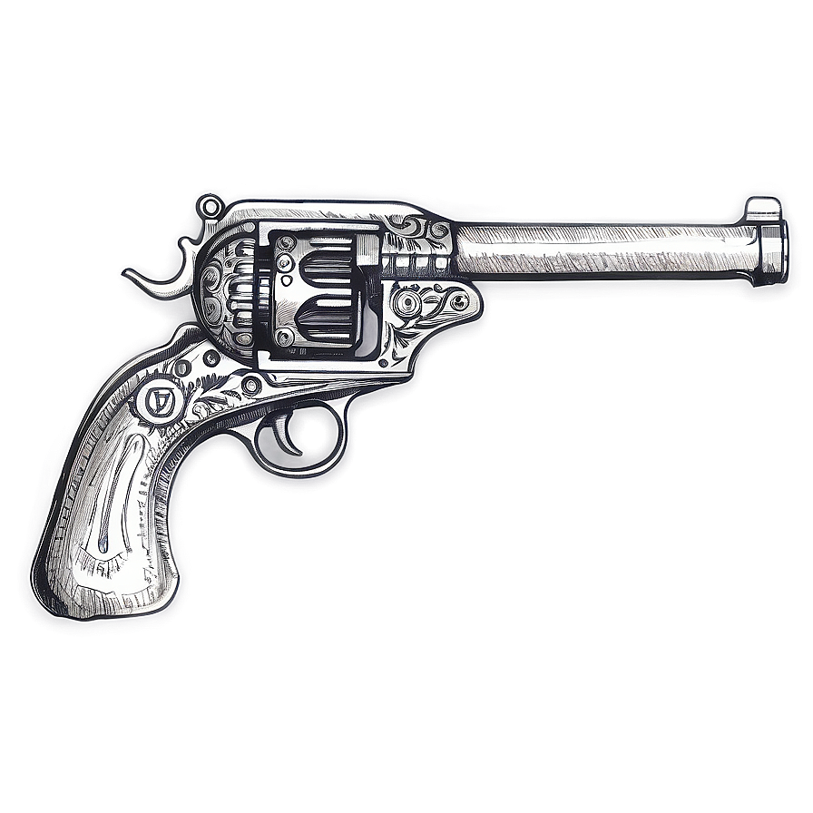 Antique Pistol Sketch Png 05242024 PNG image