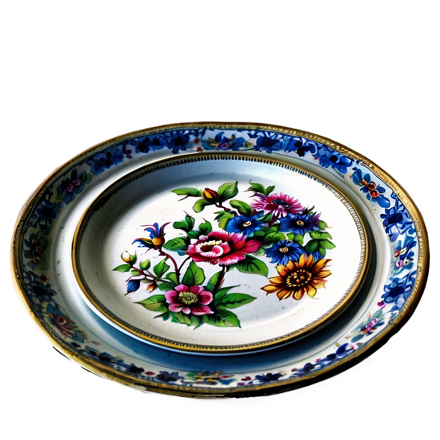 Antique Plates Showcase Png 78 PNG image