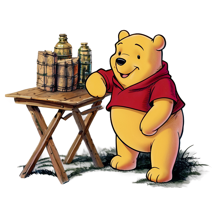 Antique Pooh Bear Friendship Png 06212024 PNG image