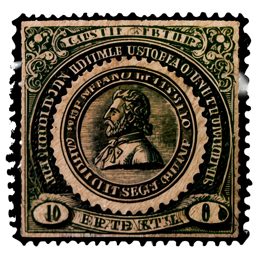 Antique Postal Stamp Image Png 12 PNG image