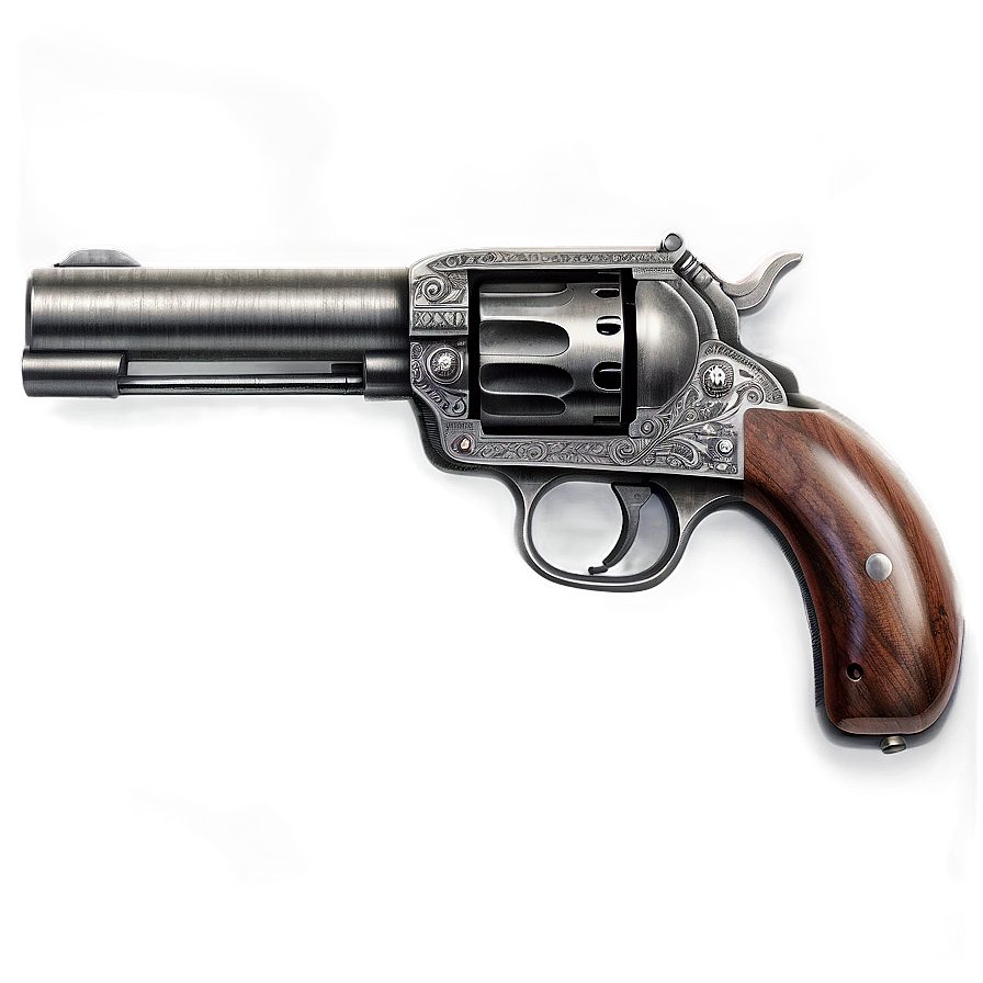 Antique Revolver Engraving Png 46 PNG image