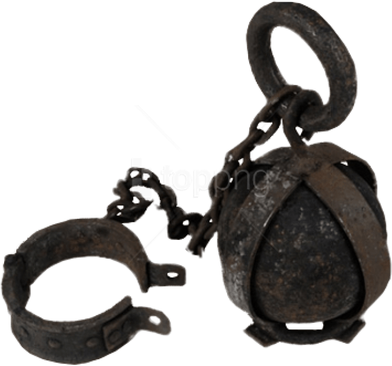 Antique Shacklesand Ball Chain PNG image