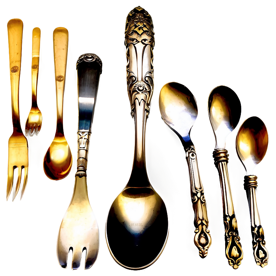 Antique Silverware Utensils Png 06212024 PNG image