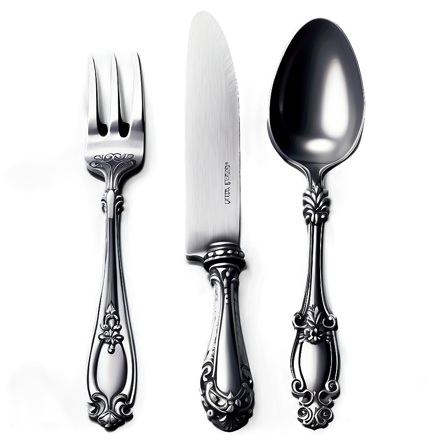 Antique Silverware Utensils Png Byq93 PNG image