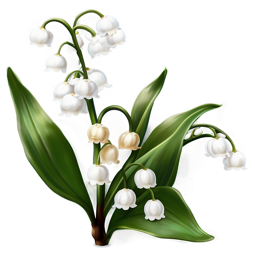 Antique Style Lily-of-the-valley Png 06252024 PNG image