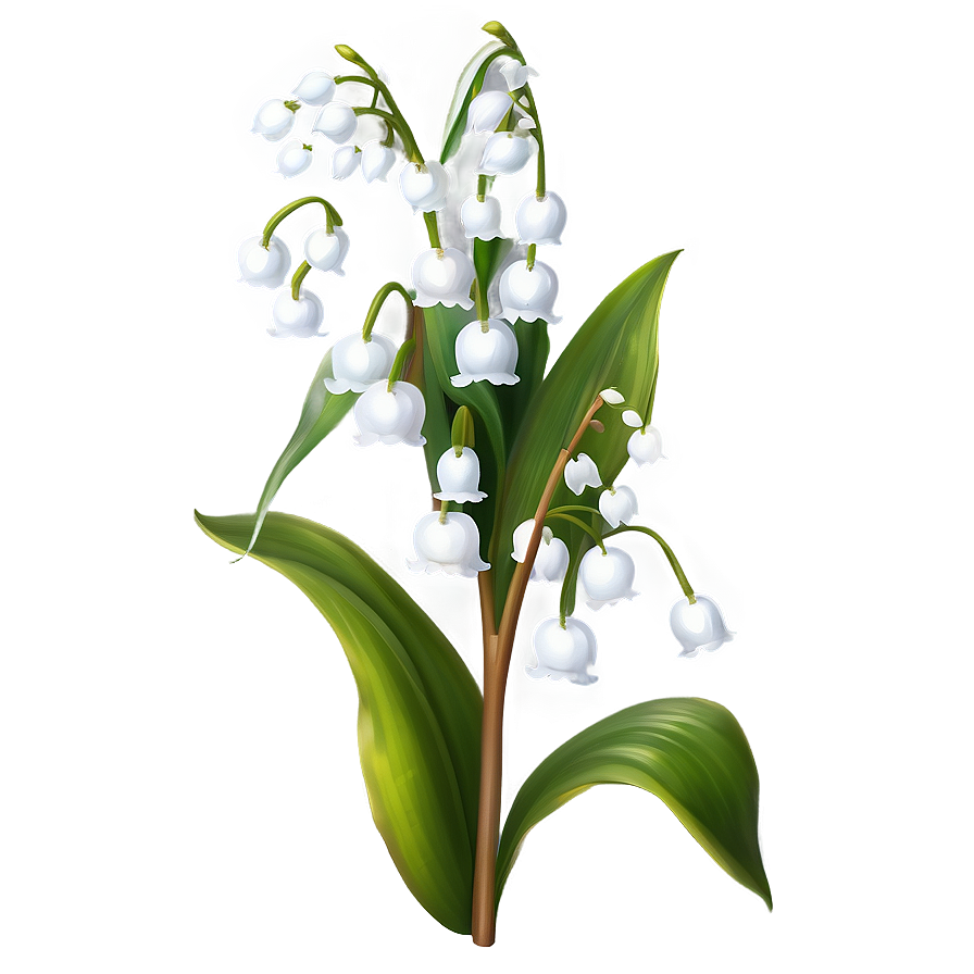 Antique Style Lily-of-the-valley Png Hgf PNG image