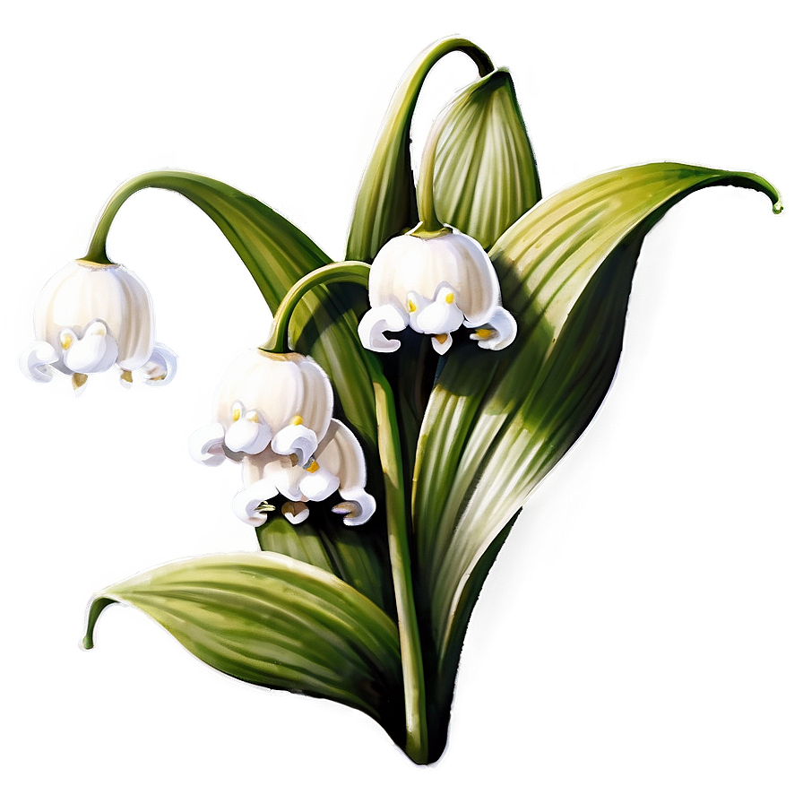 Antique Style Lily-of-the-valley Png Ocp89 PNG image