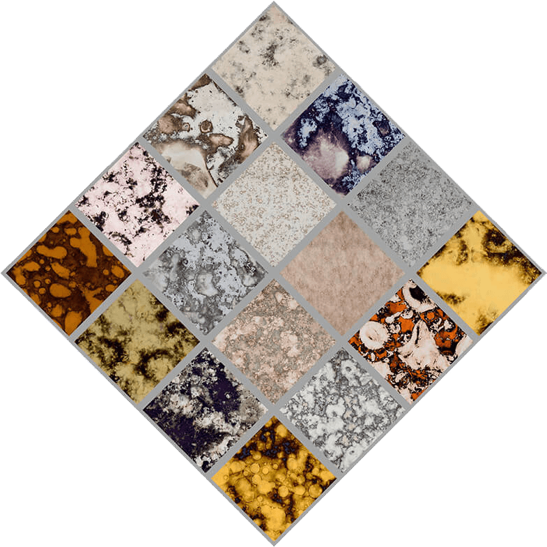 Antique Tile Pattern Collage PNG image