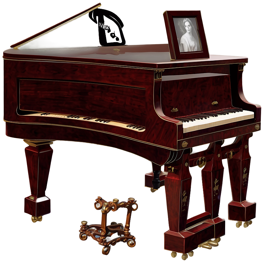 Antique Upright Piano Design Png 06272024 PNG image