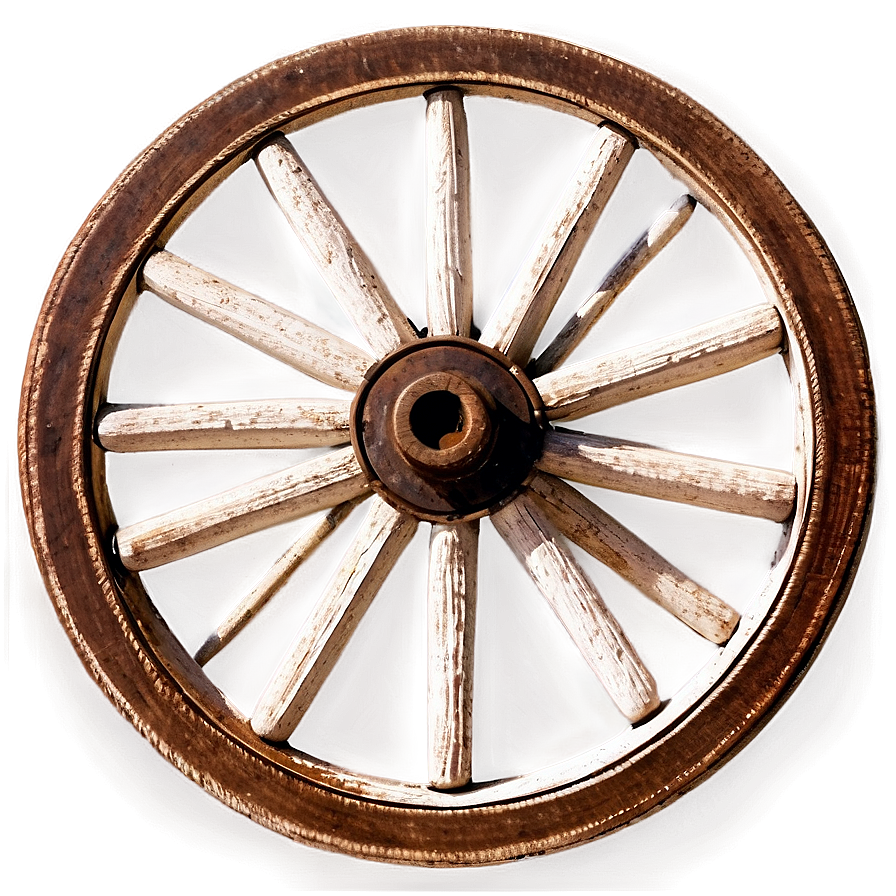 Antique Wagon Wheel Illustration Png 06132024 PNG image