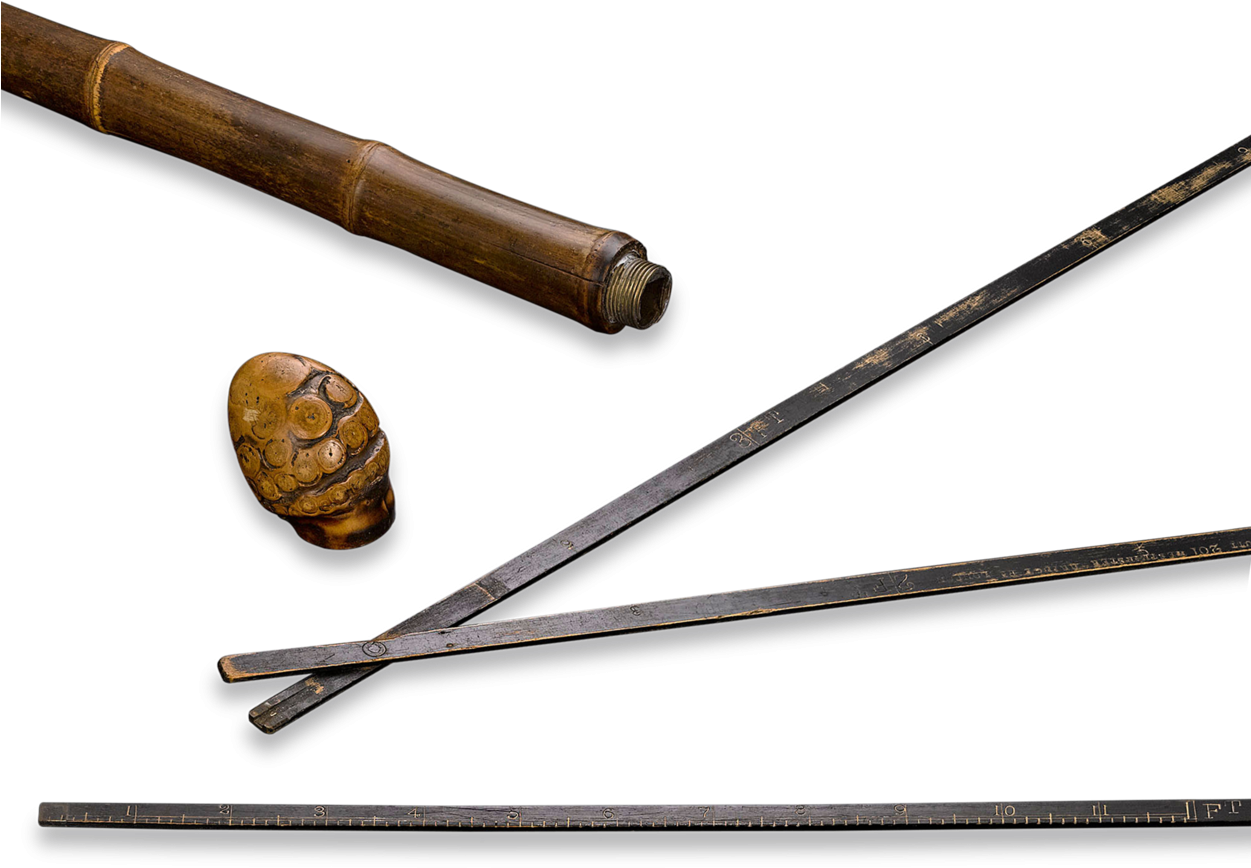 Antique Walking Stick Components PNG image