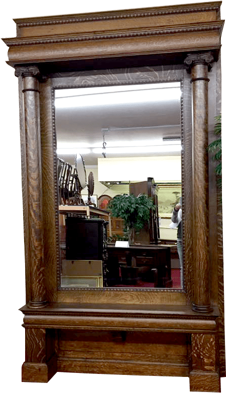 Antique Wooden Mirror Frame PNG image