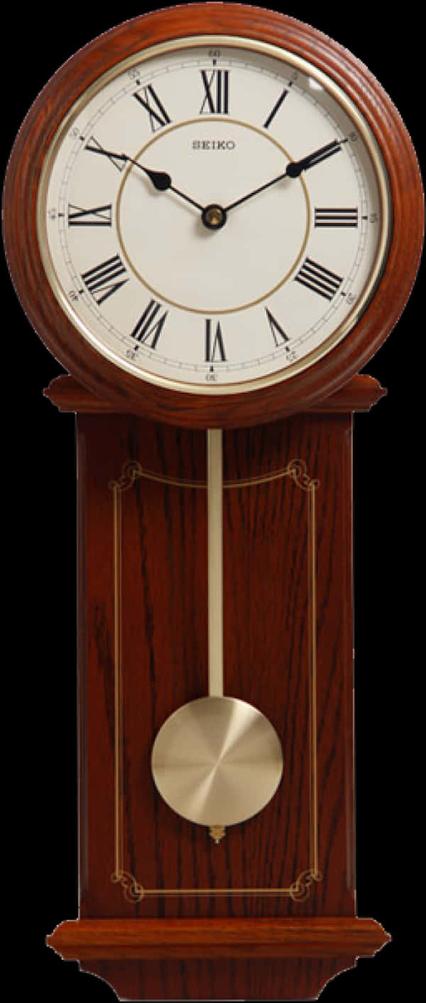 Antique Wooden Pendulum Clock PNG image