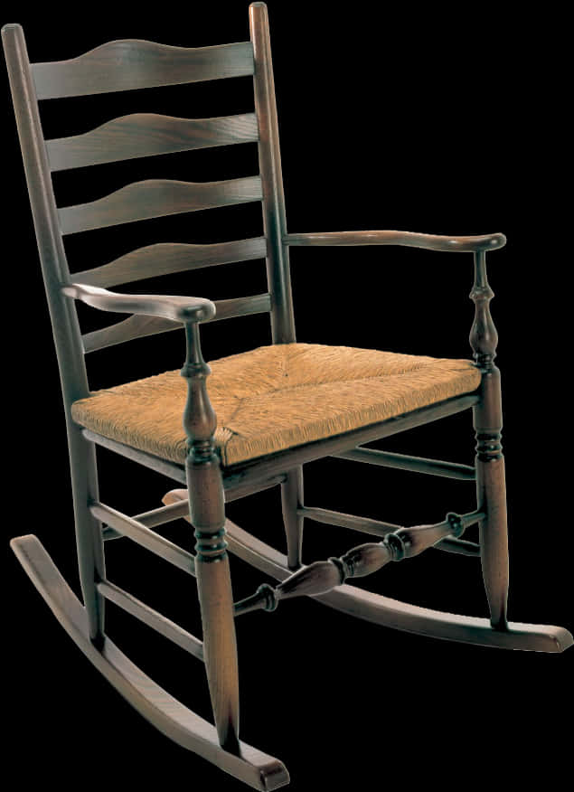 Antique Wooden Rocking Chair PNG image