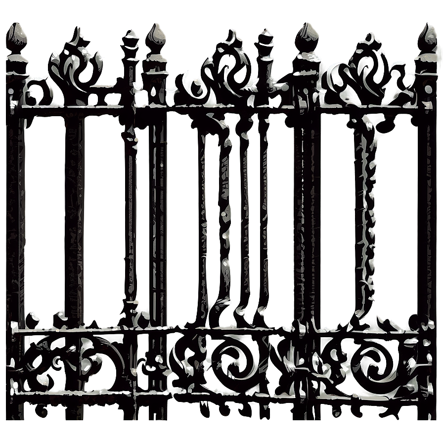 Antique Wrought Iron Fence Png Rat55 PNG image