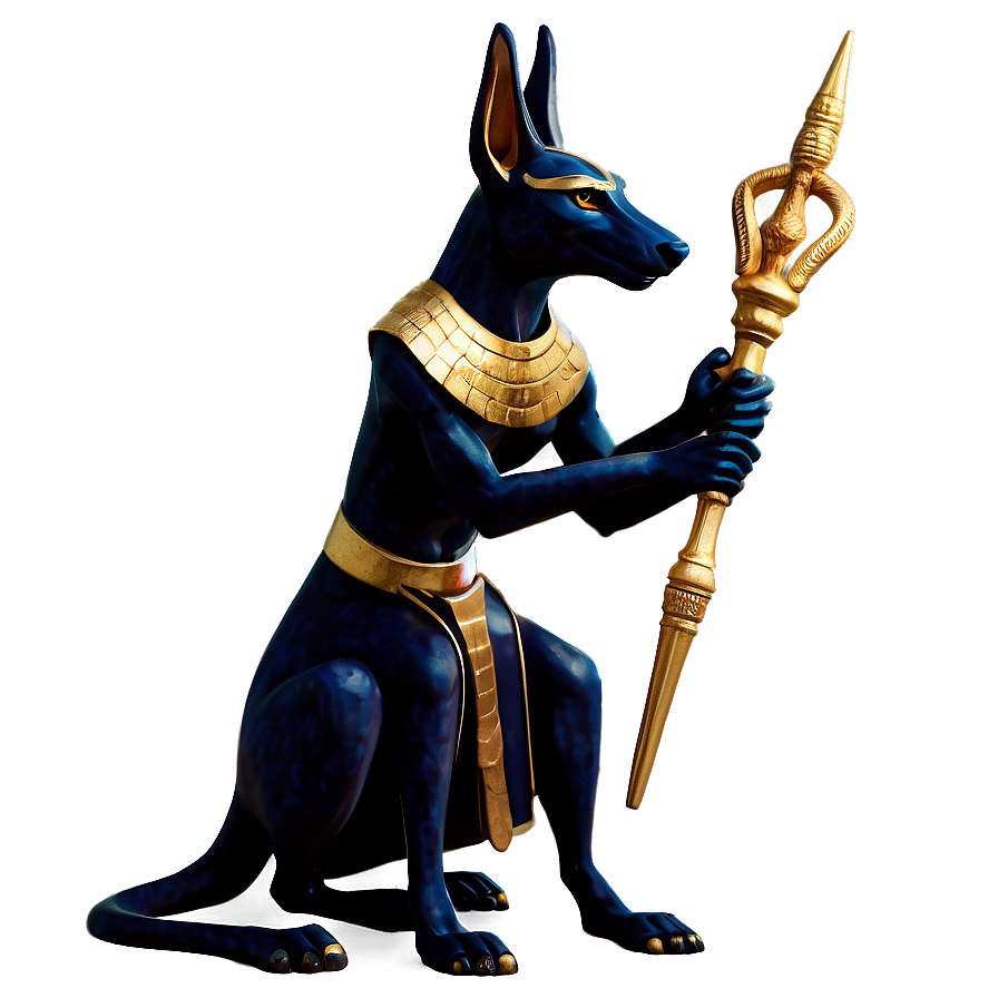 Anubis With Scepter Png 06272024 PNG image