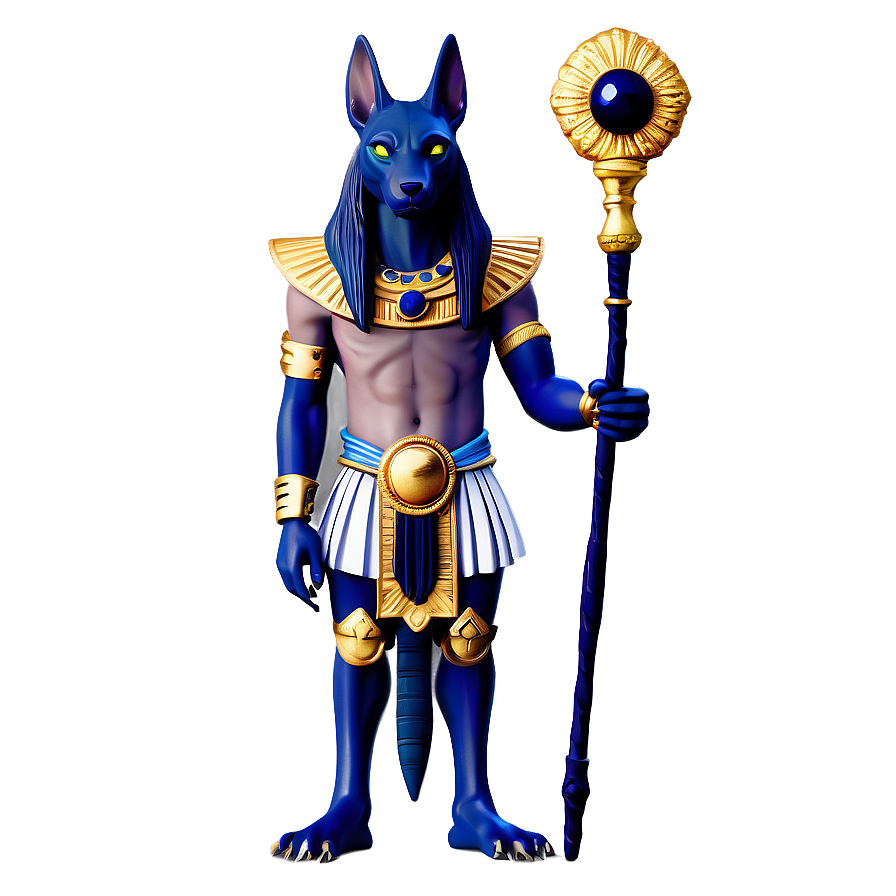 Anubis With Scepter Png Llu PNG image