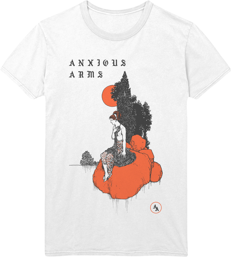 Anxious Arms Graphic Tee Design PNG image