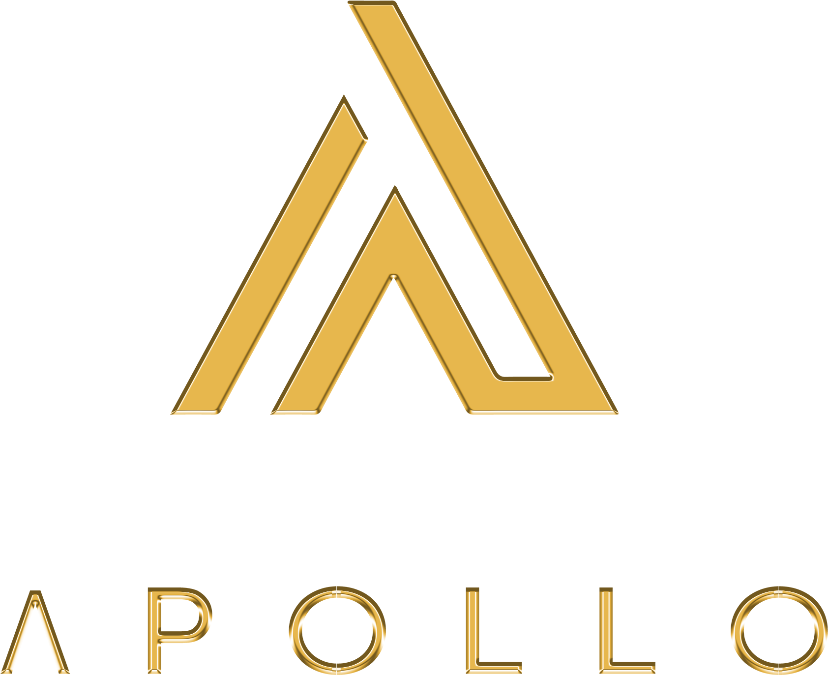 Apollo Logo Goldon Teal Background PNG image