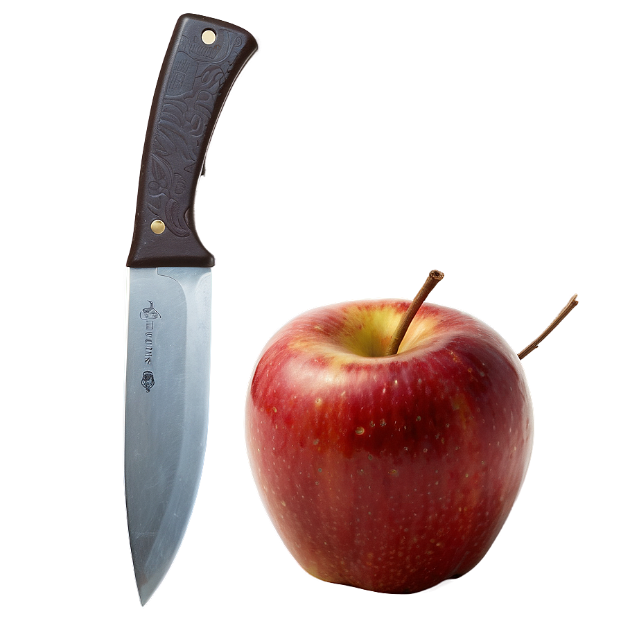 Apple And Knife Png 06132024 PNG image