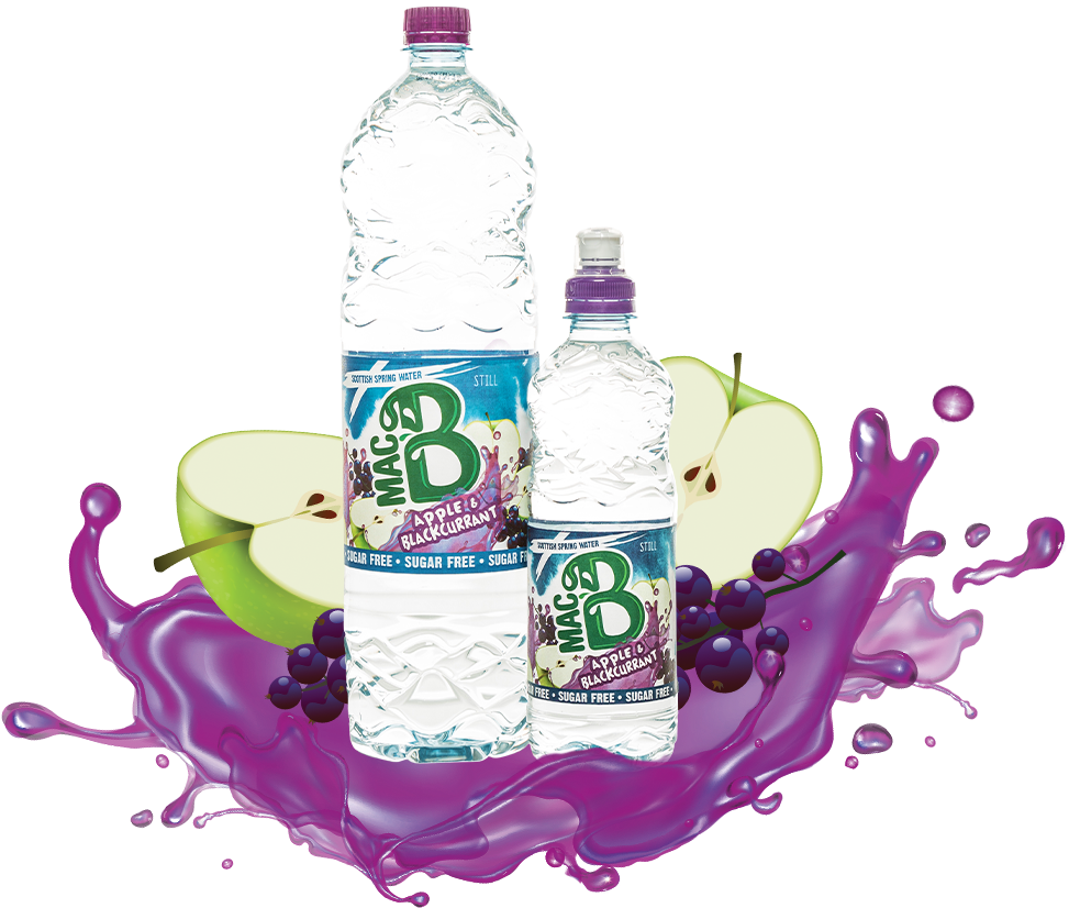 Apple Blackcurrant Flavored Water Bottles PNG image