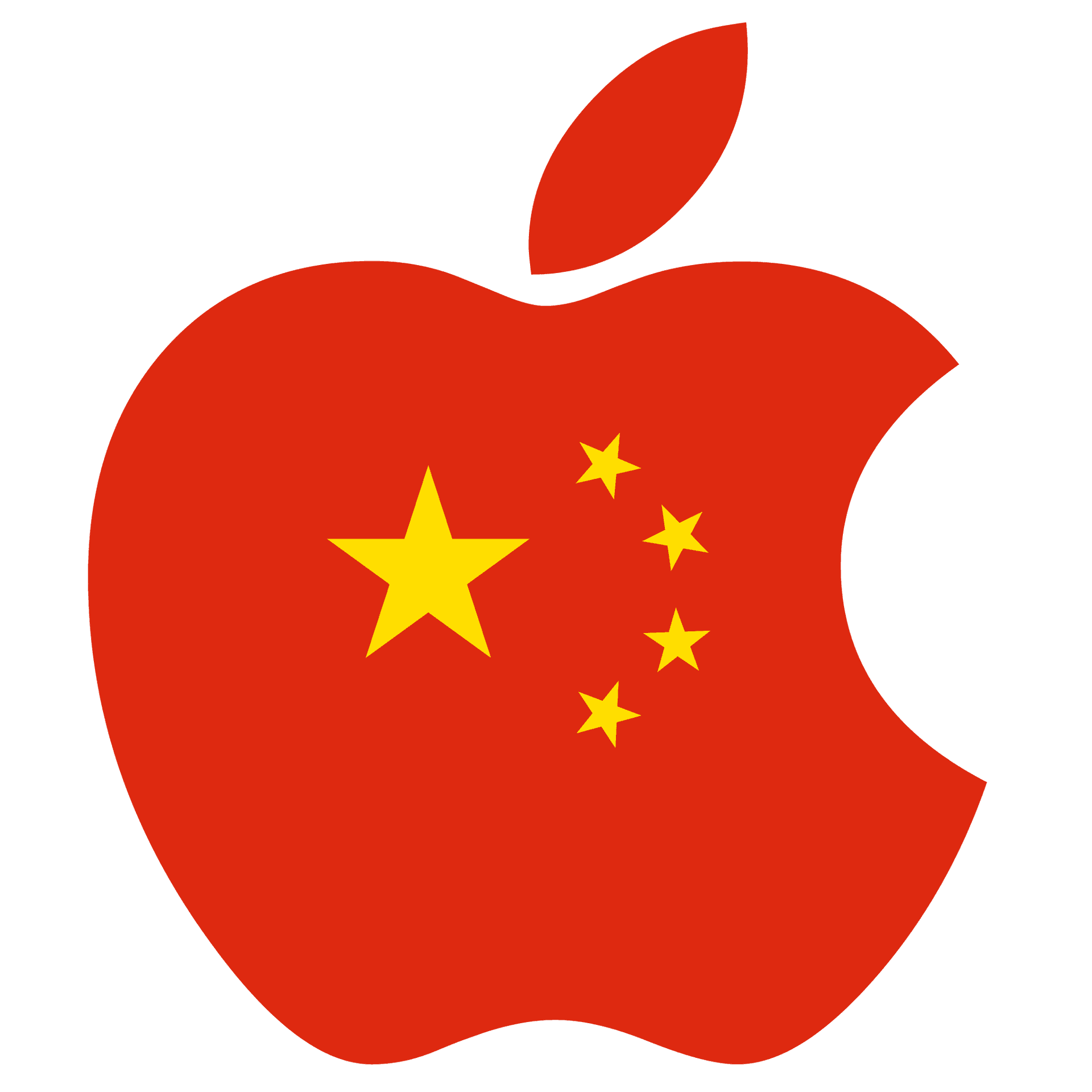 Apple China Flag Mashup PNG image