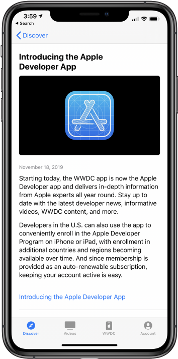 Apple Developer App Announcement PNG image