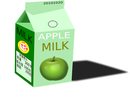 Apple Flavored Milk Carton PNG image