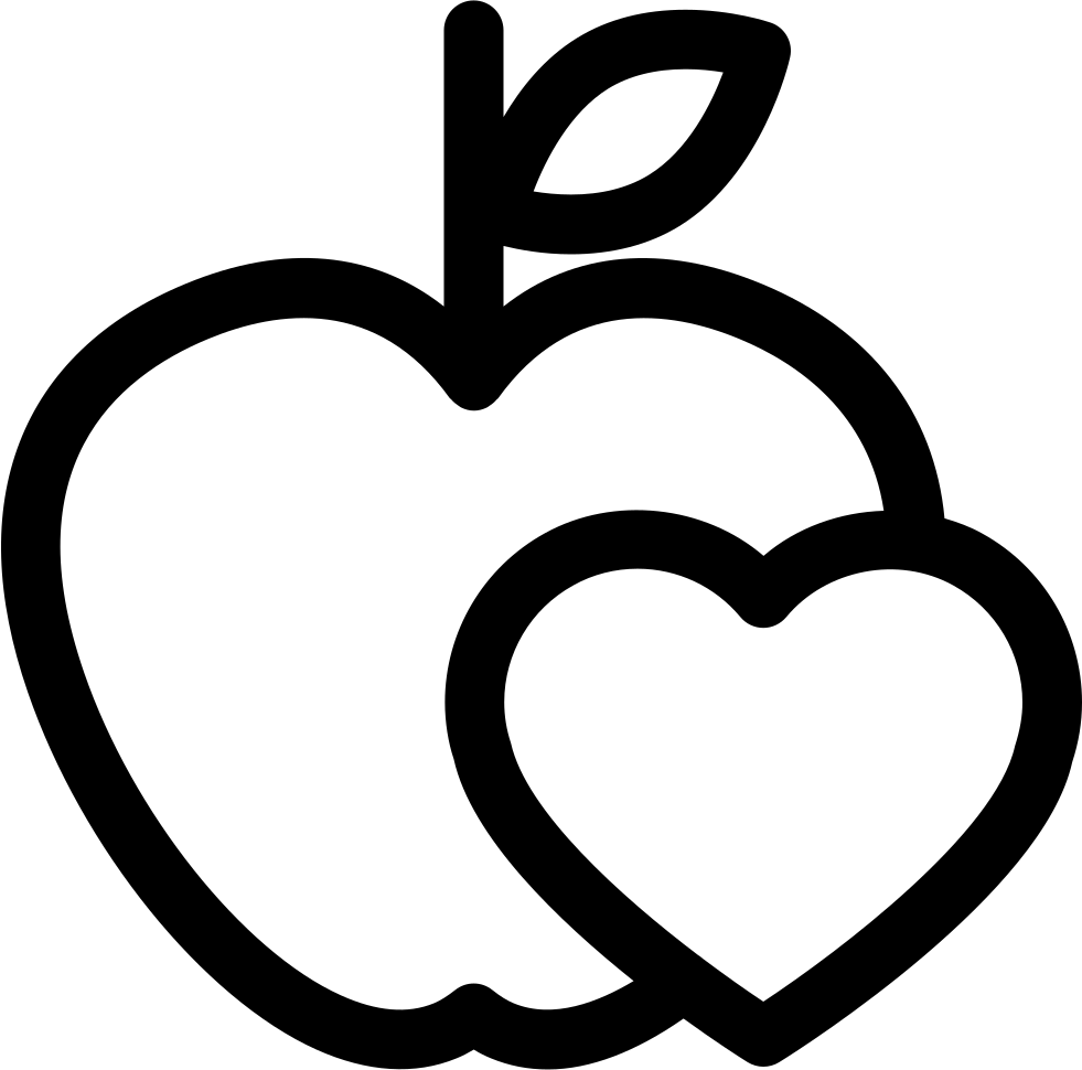 Apple Heart Outline Graphic PNG image