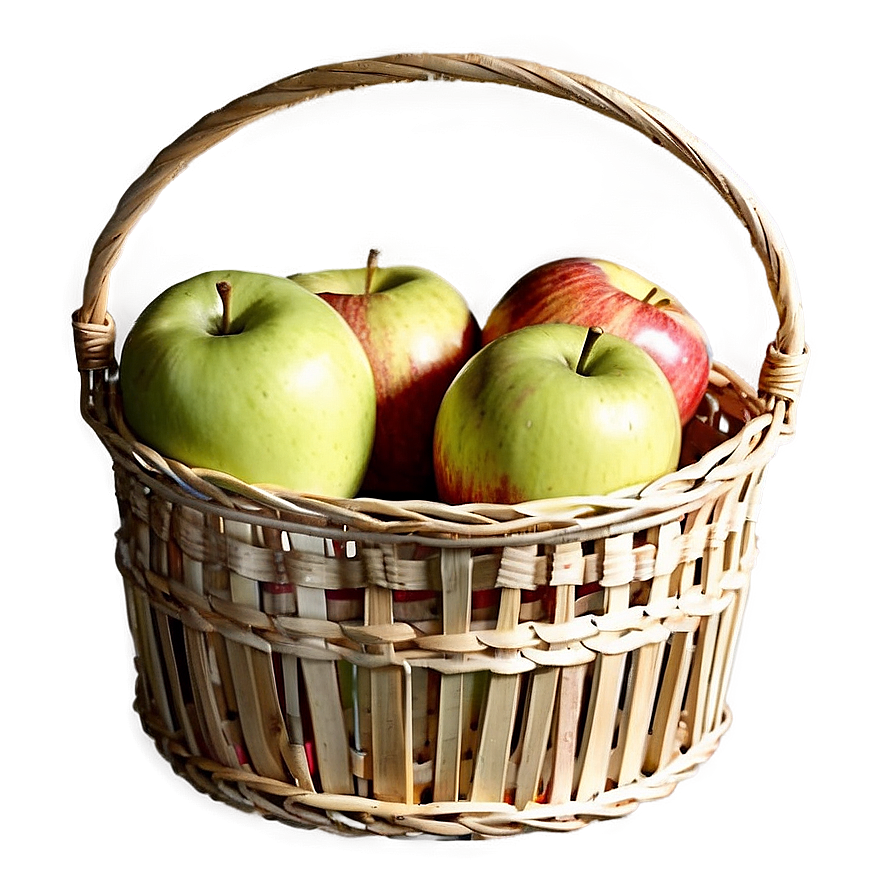 Apple In Basket Png 4 PNG image