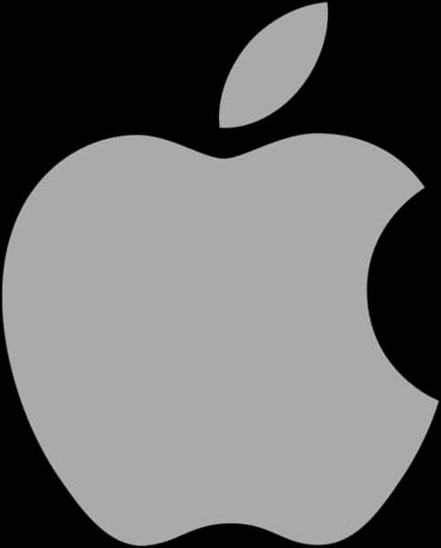 Apple Logo Gray Silhouette PNG image