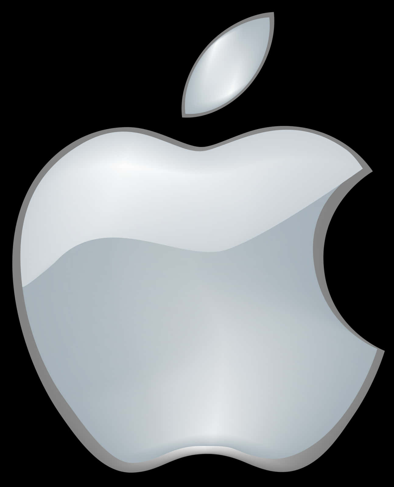 Apple Logo Icon Silver PNG image