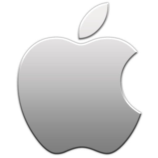 Apple Logo Silver PNG image