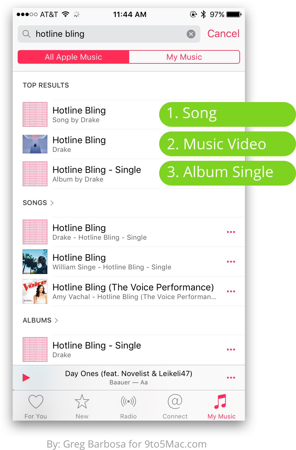 Apple Music Hotline Bling Search Results PNG image