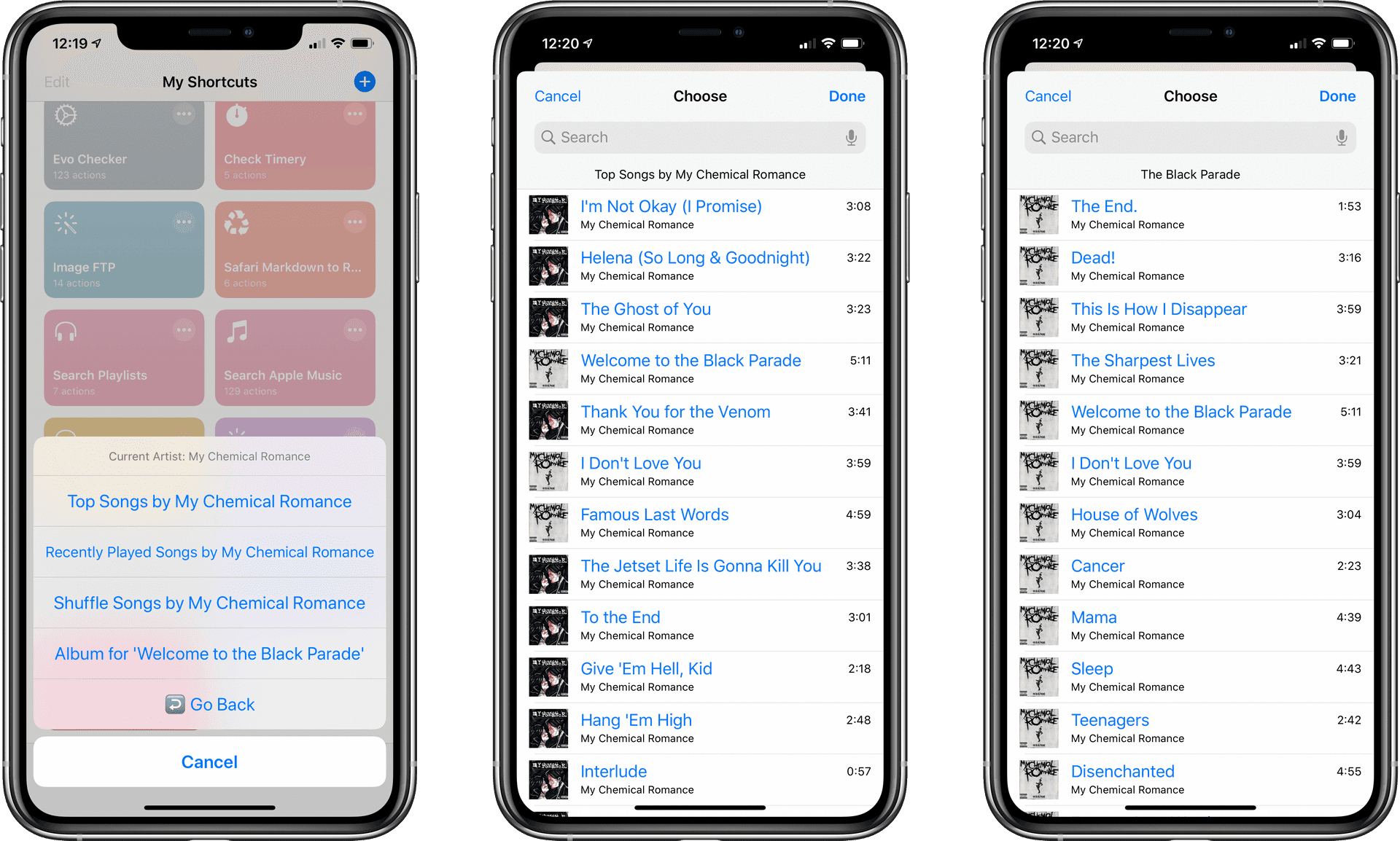 Apple Music Playlist Selection Screenshots PNG image