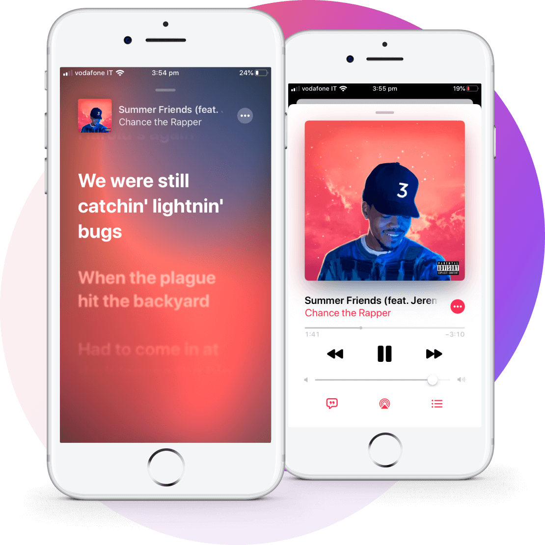 Apple Music Summer Friends Song Display PNG image