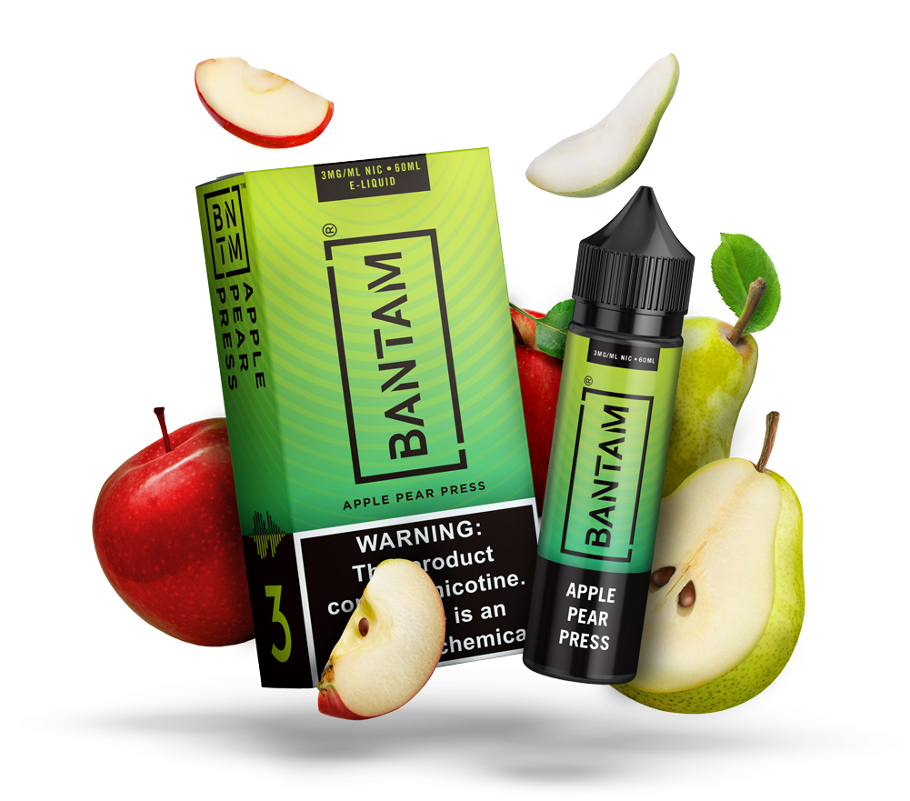 Apple Pear Eliquid Product Presentation PNG image